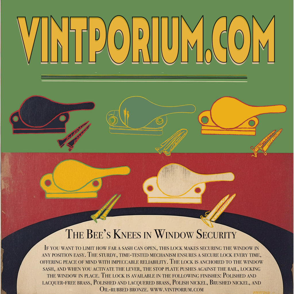 Vintporium Side Sash Locks / Banjo Locks / Friction Locks Window Sash Hardware