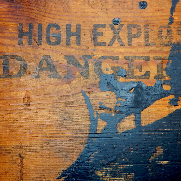 Vintage High Explosive Dangerous Crate Face