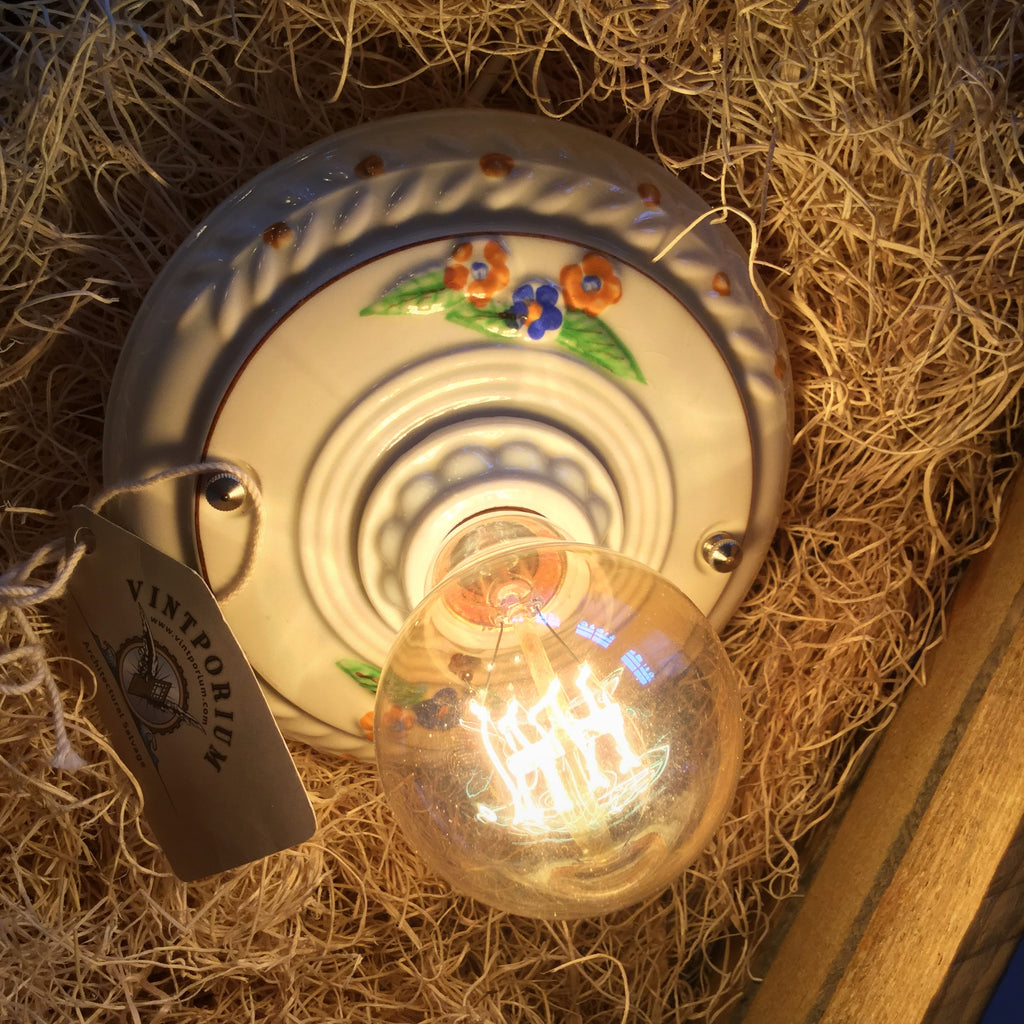 Vintporium Restores Chapter 2- Porcelain Pull Chain Flush Mount