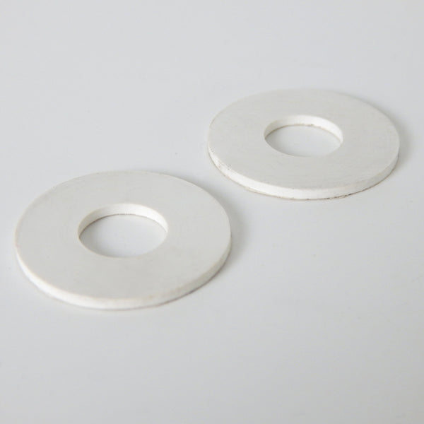 Pair of 1-inch Diameter Rubber Washers 3/8 on an inch (1/8 ips) inside  Rubber washers are commonly used on light fixtures to separate the glass shade from metal components or check rings. The washer is meant to absorb shocks or pressure, reducing the chance of damage to the glass shade. Available at www.vintporium.com