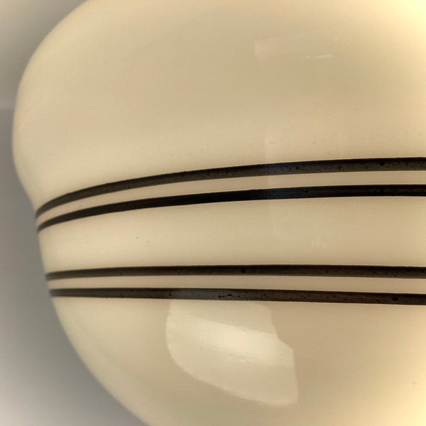 New Classic Black Pinstripe Schoolhouse Semi-Flush Light Fixture - Vintporium Architectural Salvage