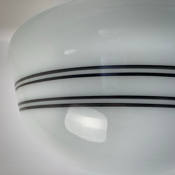 New Classic Black Pinstripe Schoolhouse Semi-Flush Light Fixture - Vintporium Architectural Salvage
