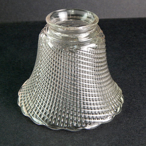 2 1/4 (2.25) Inch Vintage Swirl Ribbed Bell Shaped Glass Light Fixture Shade. The vintage 2 1/4 inch swirled ribbed glass shade has been cleaned and detailed for your convenience. Available at www.vintporium.com