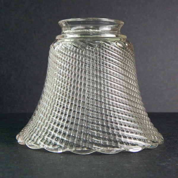 2 1/4 (2.25) Inch Vintage Swirl Ribbed Bell Shaped Glass Light Fixture Shade. The vintage 2 1/4 inch swirled ribbed glass shade has been cleaned and detailed for your convenience. Available at www.vintporium.com