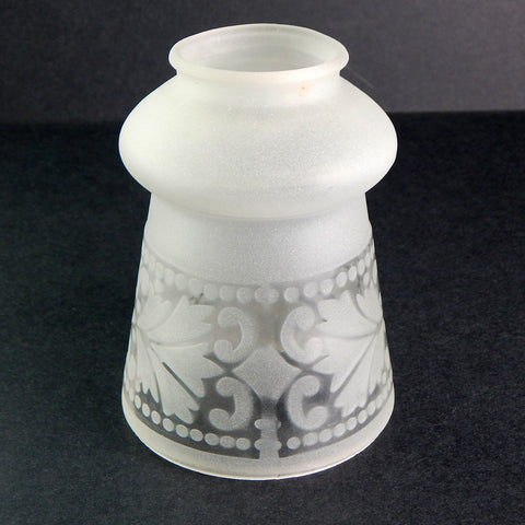 2 1/4 (2.25) Inch Vintage Etched Empire Shaped Glass Light Fixture Shade. The vintage etched glass shade has been cleaned and detailed for your convenience. Available at www.vintporium.com