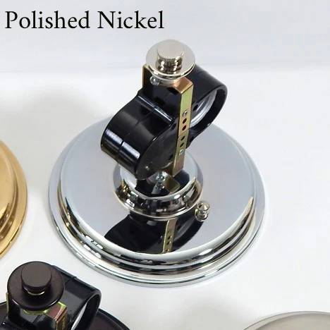polished nickel Mid-Century style custom-made semi-flush cluster socket light fixture. 