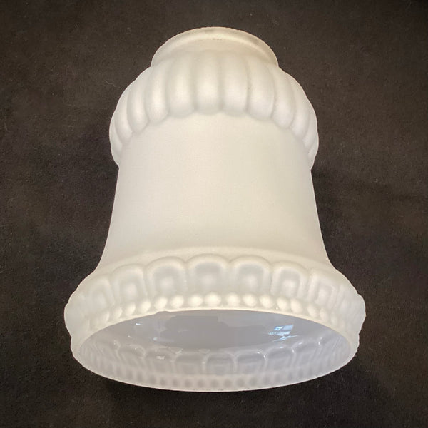 2 1/4 (2.25) Antique Inch Satin Opal Empire Glass Shade. The vintage etched glass Empire-shaped shade has a satin opal finish. The shade has been cleaned and detailed for your convenience. Available at www.vintporium.com