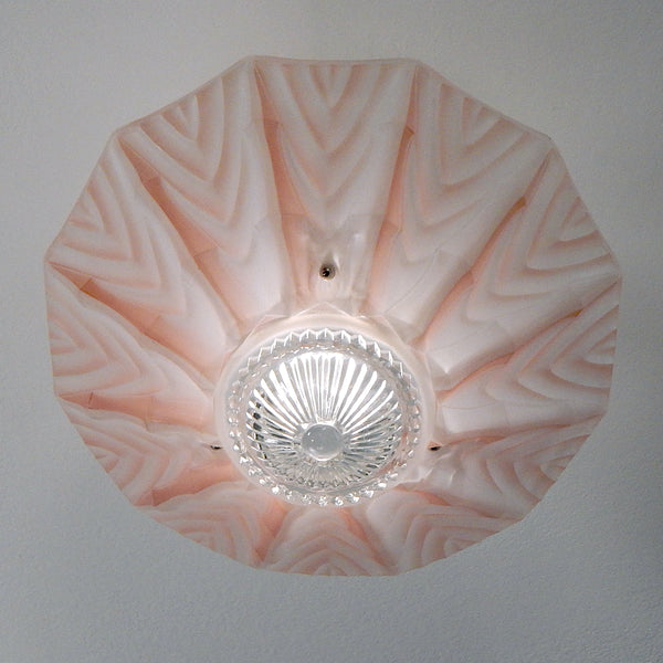 Vintage Semi Flush Beaded Chain Ceiling Light Fixture. The tropical-inspired ceiling light fixture features a new custom powder-coated fixture, wiring, porcelain sockets, etc. The fixture has been cleaned and detailed and comes with hardware, making for a convenient installation. Available at www.vintporium.com