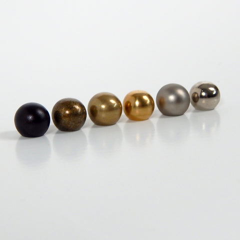 These decorative 8/32 thumb nuts are great for restoration and replacement parts. They feature a substantially thick brass construction and come in multiple finishes, including brushed nickel, polished nickel, burnished and lacquered brass, antique brass, unfinished brass, and oil-rubbed bronze. Available at www.vintporium.com