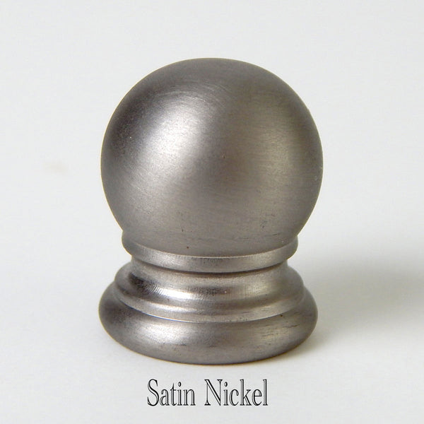 Solid ball lamp finial. Sold individually and available in various finishes Antique Brass, Satin Brass, Polished and Lacquered Brass, Polished Nickel, Brushed Nickel, Unfinished Brass, and Oil Rubbed Bronze. Available a www.vinporium.com