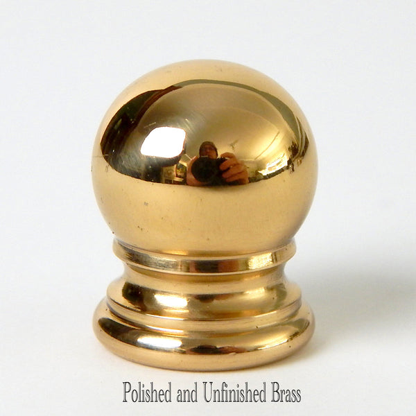 Solid ball lamp finial. Sold individually and available in various finishes Antique Brass, Satin Brass, Polished and Lacquered Brass, Polished Nickel, Brushed Nickel, Unfinished Brass, and Oil Rubbed Bronze. Available a www.vinporium.com