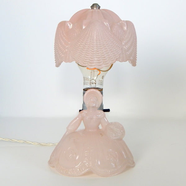 Boudoir lamps are often placed on nightstands and dressers and are smaller than table lamps. The lights are designed to produce a gentle and warmer glow. Available at www.vintporium.com