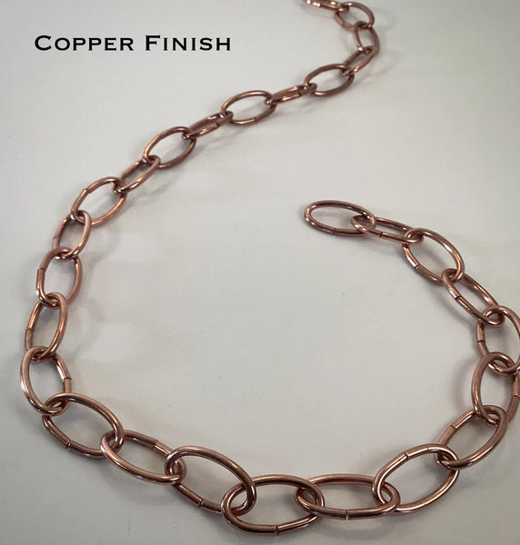 8 Gauge Oval Lamp Chain Available in Numerous Finishes