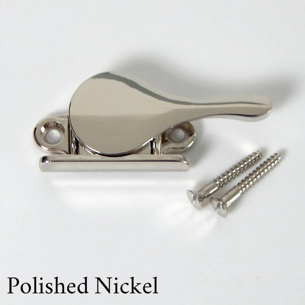 This side sash Lock is a must-have for anyone with a double-hung window! Whether you have a window A/C unit or just want to limit the opening of the sash. The lock is available in polished and lacquer-free brass, polished and lacquered brass, polished nickel, brushed nickel, and oil-rubbed bronze. Available at www.vintporium.com