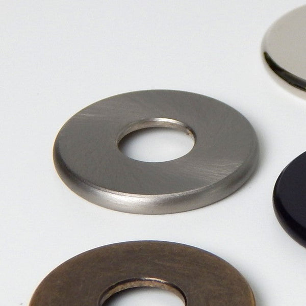 Solid brass 1-inch check ring with a 1/8 ip slip center hole are sold individually. The check ring come in your choice of satin nickel, polished nickel, unfinished brass, antique brass, and oil-rubbed bronze. Available at www.vintporium.com