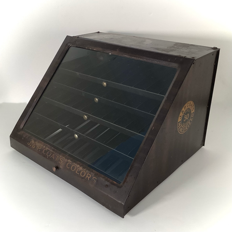 Early 20th century J. & P. Coats mercerized cotton thread display cabinet with five drawers.