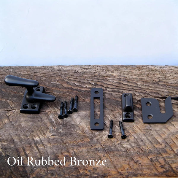 Solid Brass Casement Window Latch Set Multiple Finishes Available - Vintporium Architectural Salvage