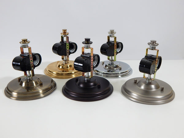 Mid-Century style custom-made semi-flush cluster socket light fixture. Available at www.vintporium.com