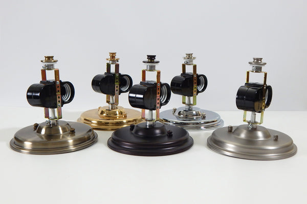 Mid-Century style custom-made semi-flush cluster socket light fixture. Available at www.vintporium.com