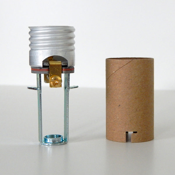 Medium base candle socket comes in your choice of 2 inches, 3 inches, and the larger 4 to 5 1/2 inch adjustable socket. The socket includes a cardboard insulator. Available at www.vintporium.