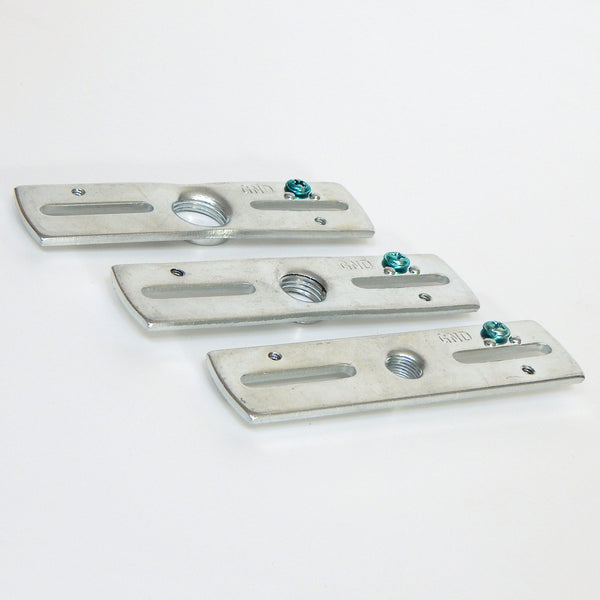 Heavy light fixture mounting bracket/ crossbar with your choice of 1/8 ips (3/8 inch), 1/4 ips (1/2 inch), or 3/8 ips (5/8 inch) center tap. Available at www.vintporium.com