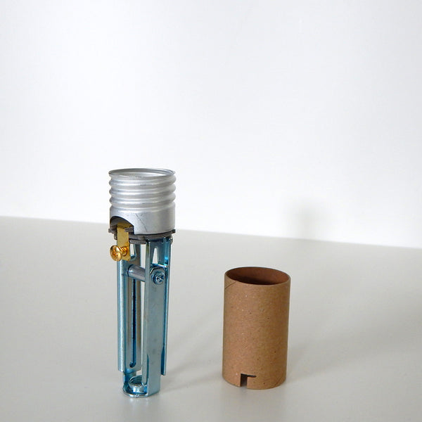 Medium base candle socket comes in your choice of 2 inches, 3 inches, and the larger 4 to 5 1/2 inch adjustable socket. The socket includes a cardboard insulator. Available at www.vintporium.
