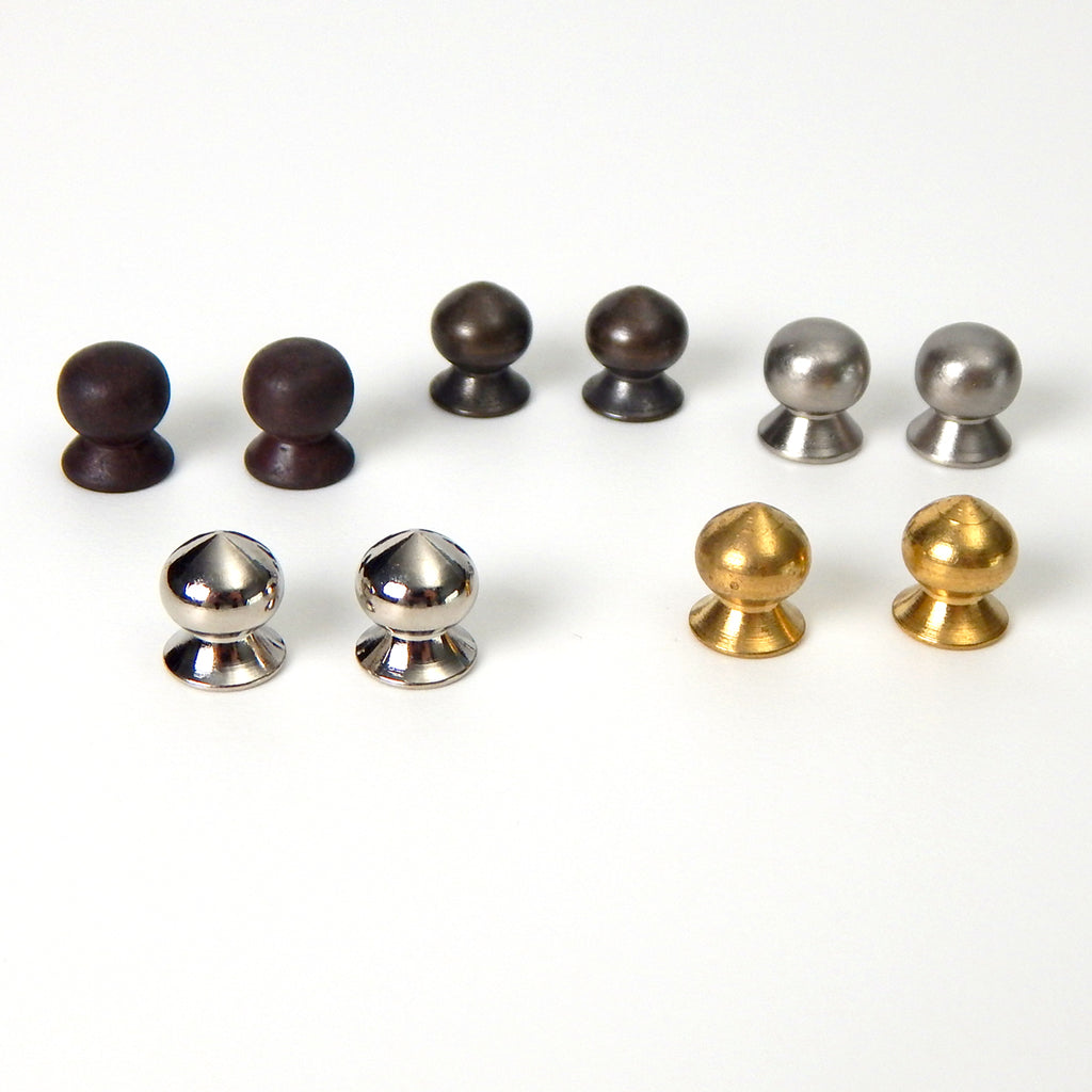 These decorative 8/32 thumb nuts are great for replacement parts or repair. They feature a substantially thick brass construction and come in multiple finishes including brushed nickel, polished nickel, brass, antique brass, and oil-rubbed bronze. Available at www.vintporium.com