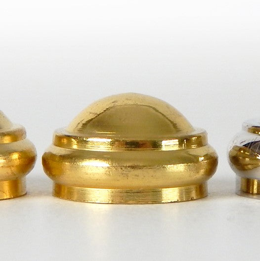 Available in unfinished brass, burnished & lacquered brass, and polished nickel these caps offer a sleek alternative to some of the other finials and caps available and have been a long-time favorite for our restored lighting. Available at www.vintporium.com