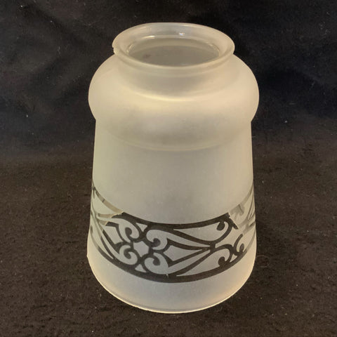 2 1/4 (2.25) Inch Vintage Etched Empire Shaped Glass Light Fixture Shade.   The vintage etched glass shade has been cleaned and detailed for your convenience. Available at www.vintporium.com