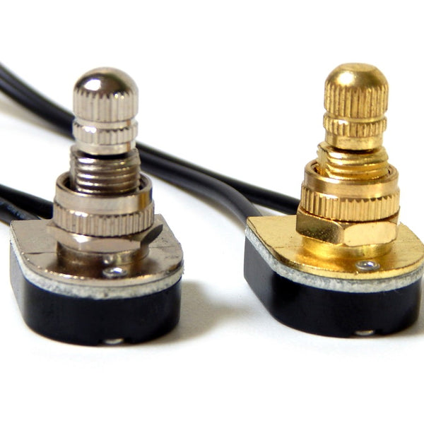 Single circuit on/off canopy switch with your choice between brass or nickel finishes. The canopy features a removable knob for more versatile lighting applications Brass Nickel Rotary Switch Light Lighting Parts Home Improvement Restore Repair Vintporium Wiring Electrical Lamp Available at www.vintporium.com