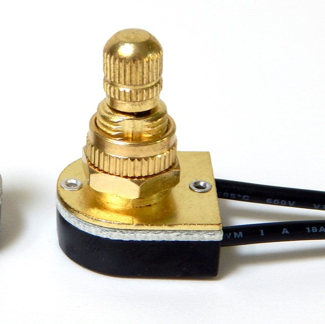 Brass or Nickel On / Off Turn Knob Canopy Rotary Switch with Removable Knob