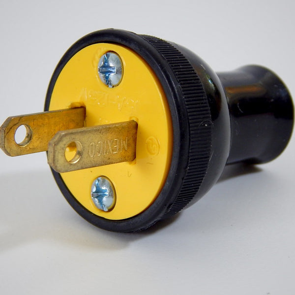 Easy to use non-polarized round plug. Available at www.vintporium.com