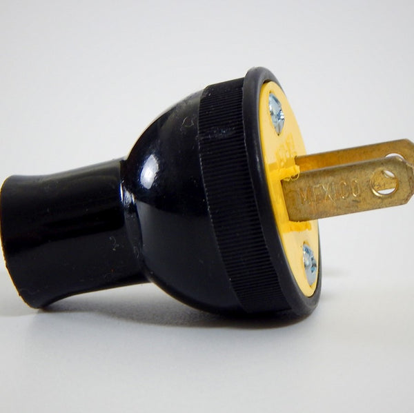 Easy to use non-polarized round plug. Available at www.vintporium.com