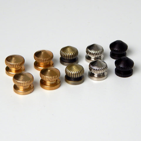 Lot of 2, 8/32 thumb nuts are great for replacement parts or repair. They feature ribbed edges and come in multiple finishes including polished nickel, unfinished brass, antique brass, bronze, and burnished and lacquered brass. Available at www.vintporium.com