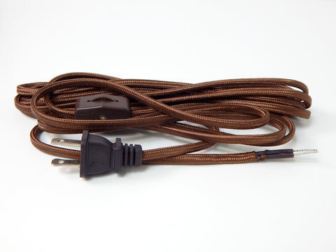 Light Lighting Lamp Cord Raton Cloth Covered Vintage Antique Retro Vintporium Rejuvenation Restoration hardware Do it Yourself Repair Restore Home Improvement Brown Black Gold