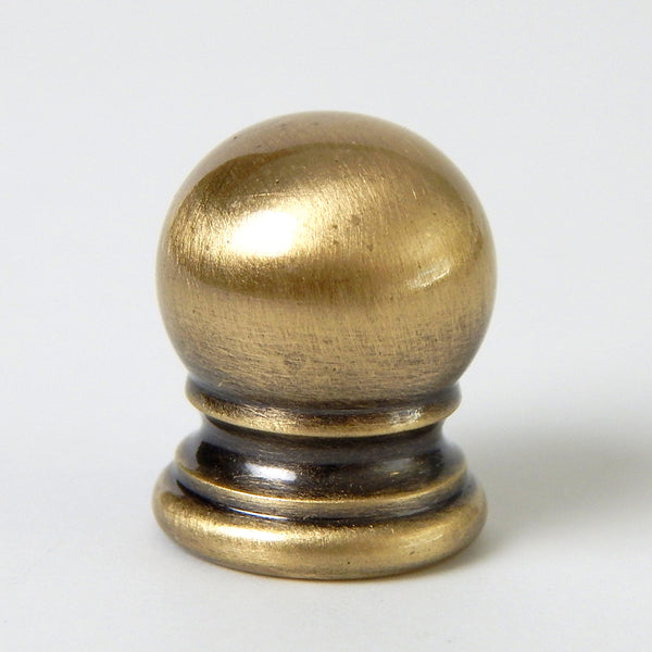 Solid ball lamp finial. Sold individually and available in various finishes Antique Brass, Satin Brass, Polished and Lacquered Brass, Polished Nickel, Brushed Nickel, Unfinished Brass, and Oil Rubbed Bronze. Available a www.vinporium.com