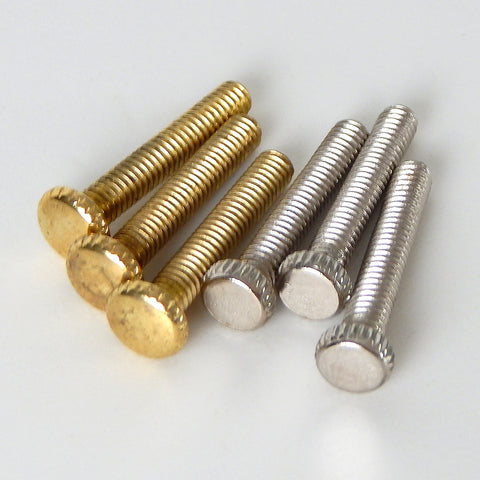 This lot of 3 handsome thumbscrews are ideal for securing shades to the fixture. Available in polished brass and polished nickel. Available at www.vintporium.com