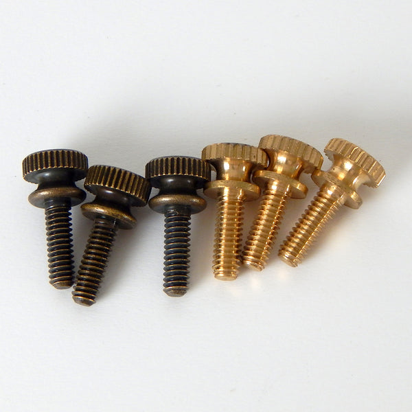 8/32 1/2 Inch Long Lot of 3 Knurled Brass Shade Holder Thumbscrew