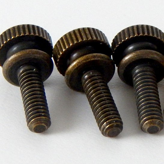 8/32 1/2 Inch Long Lot of 3 Knurled Brass Shade Holder Thumbscrew